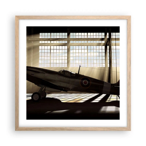 Plakat i ramme af lyst egetræ - Resten af krigeren - 50x50 cm