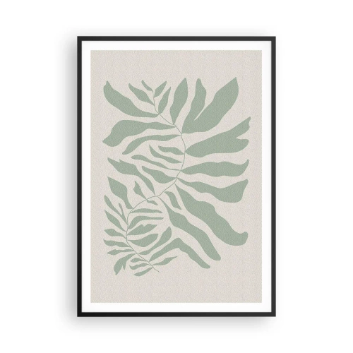 Plakat i sort ramme - Smaragdgrøn gren - 70x100 cm