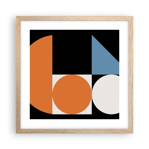 Plakat i ramme af lyst egetræ - System til figurer - 40x40 cm