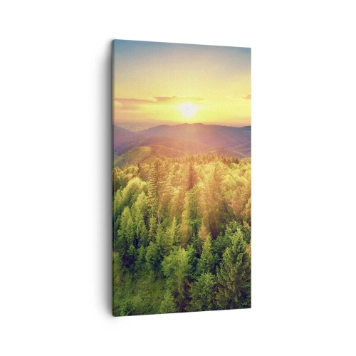 Lærredstryk - Billede på lærred - Toppe og bjergtoppe - 45x80 cm