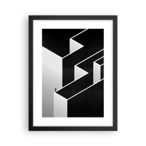 Plakat i sort ramme - Ensomhed på toppen - 30x40 cm