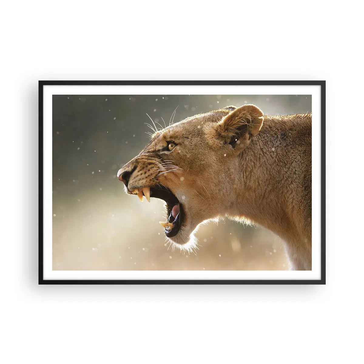 Plakat i sort ramme - Prøv ikke at lytte - 100x70 cm