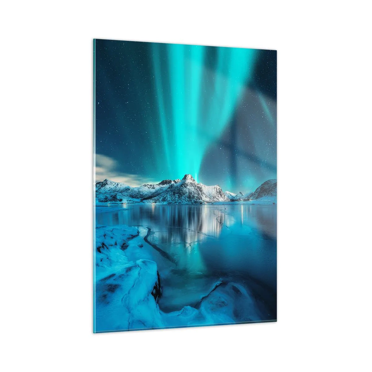 Billede på glas - Nat med lys - 50x70 cm