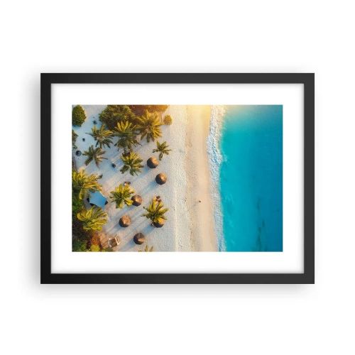 Plakat i sort ramme - Velkommen til paradis - 40x30 cm