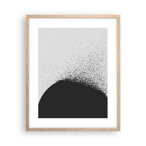 Plakat i ramme af lyst egetræ - Partikelbevægelse - 40x50 cm