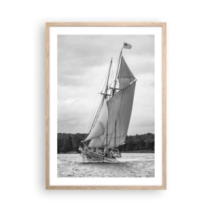 Plakat i ramme af lyst egetræ - Brødre af vinden - 50x70 cm