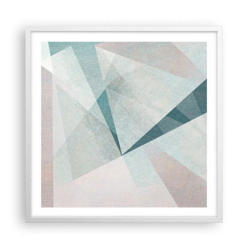 Plakat i hvid ramme - Rolig og alligevel dynamisk - 60x60 cm