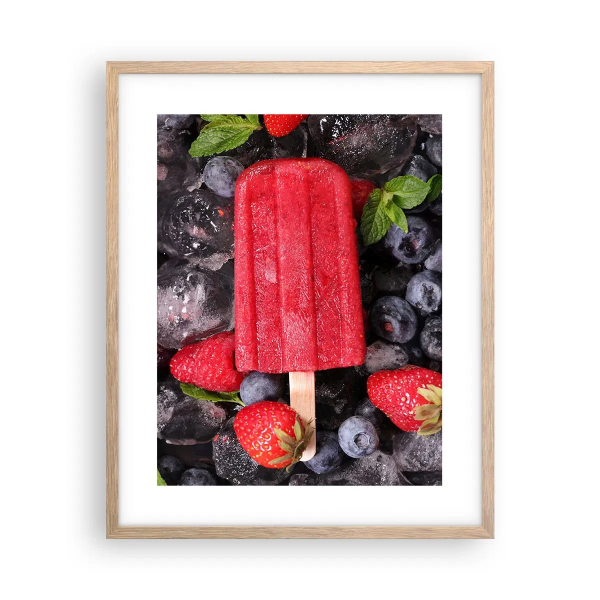 Plakat i ramme af lyst egetræ - En smag af varm sommer - 40x50 cm