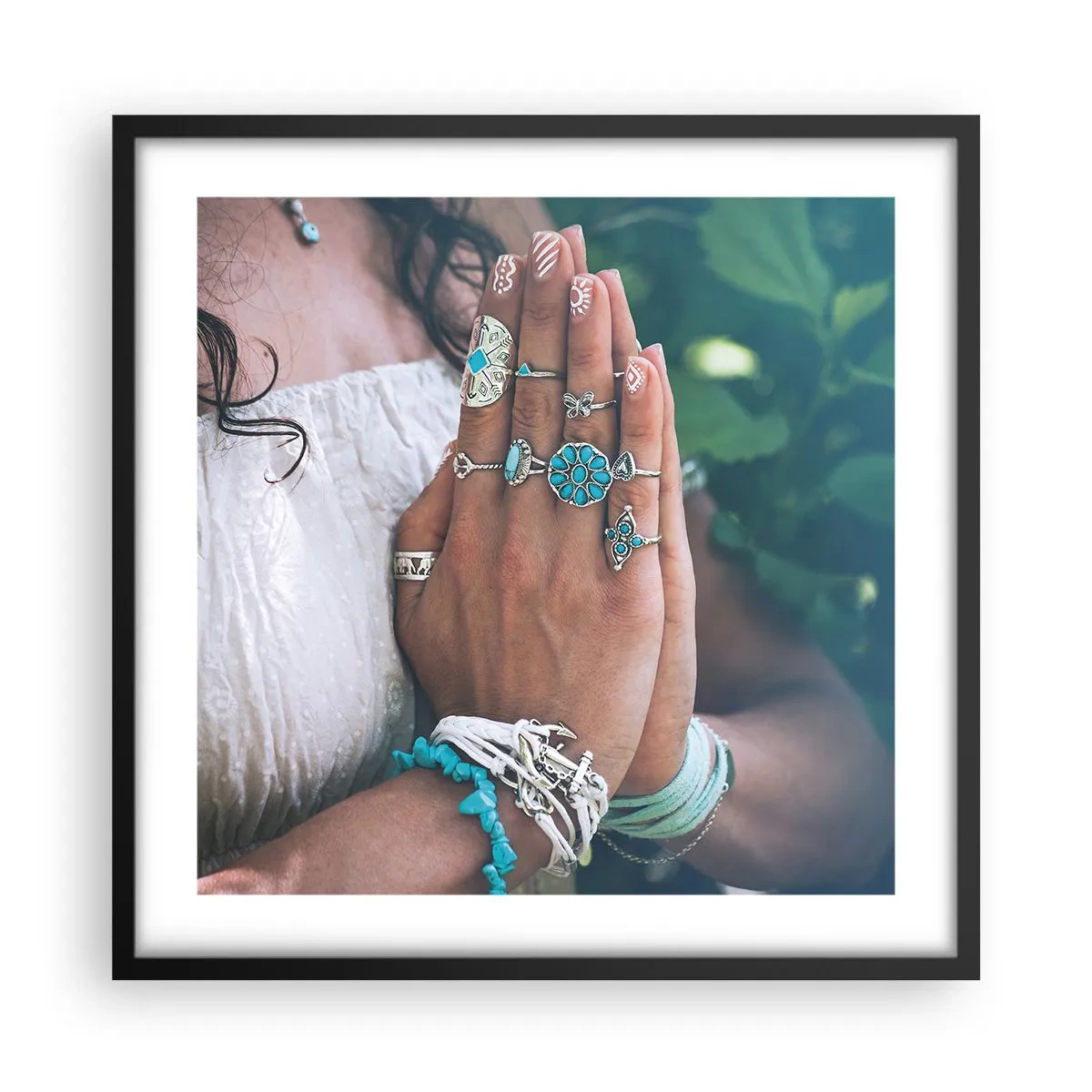 Plakat i sort ramme - Velkommen til værens centrum - 50x50 cm