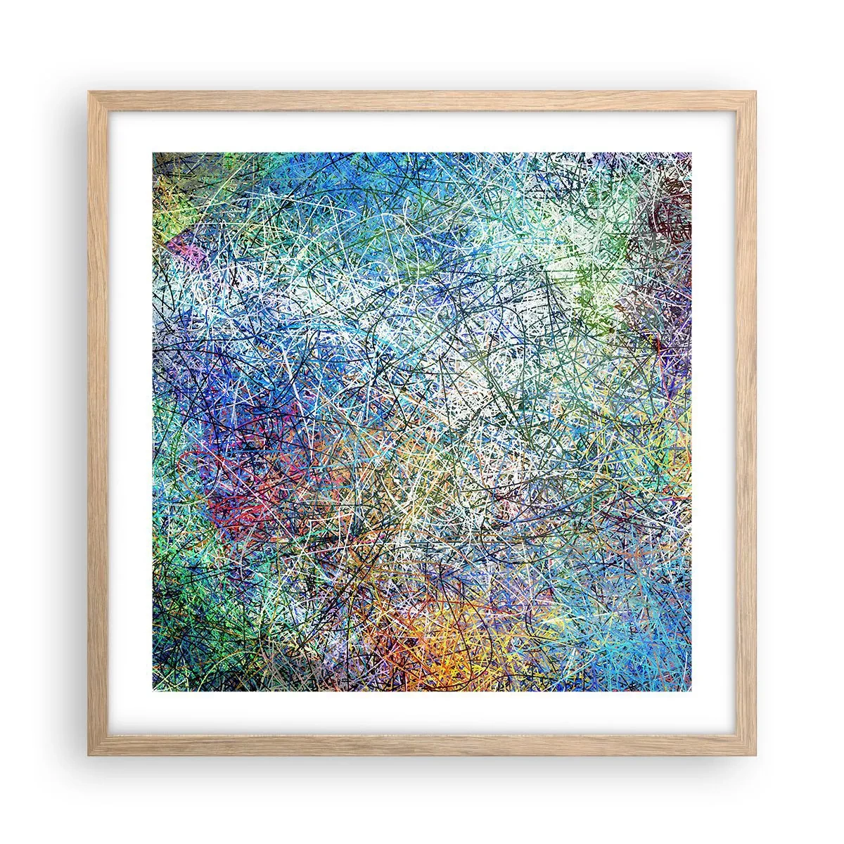 Plakat i ramme af lyst egetræ - Så enkelt er det ikke - 50x50 cm