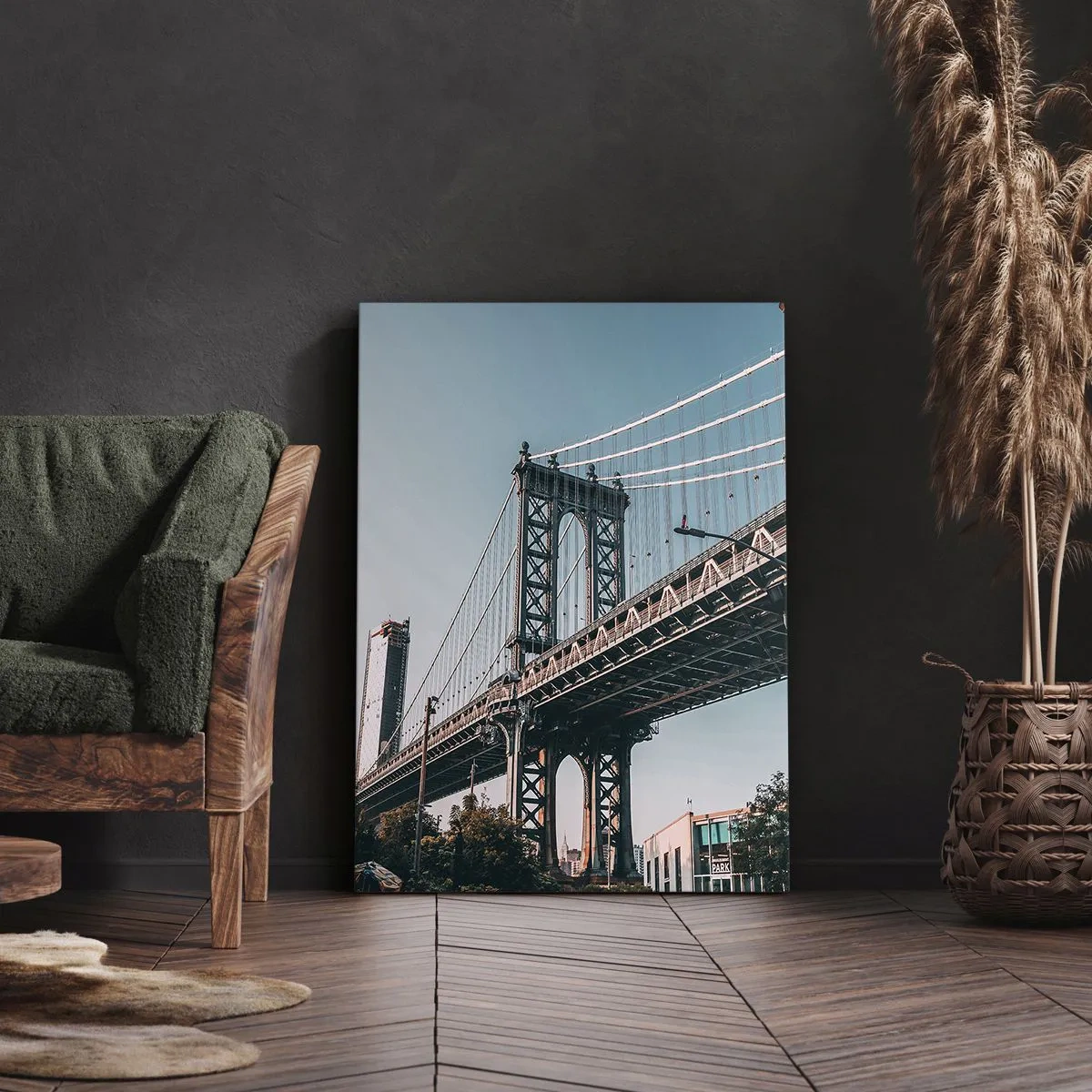 Lærredstryk - Billede på lærred - Over byens bølger - 50x70 cm