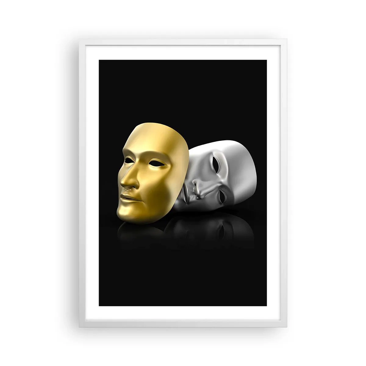 Plakat i hvid ramme - Livet er teater - 50x70 cm