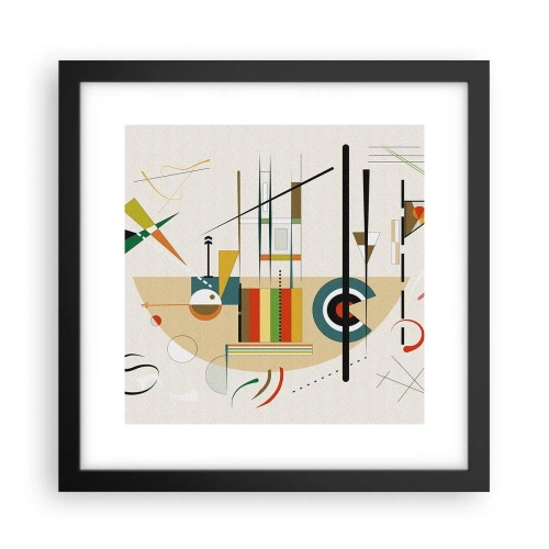 Plakat i sort ramme - Og verden griner - 30x30 cm