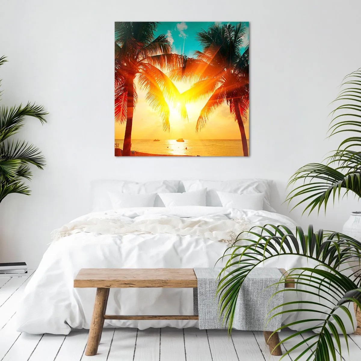 Lærredstryk - Billede på lærred - Eksotisk par - 40x40 cm