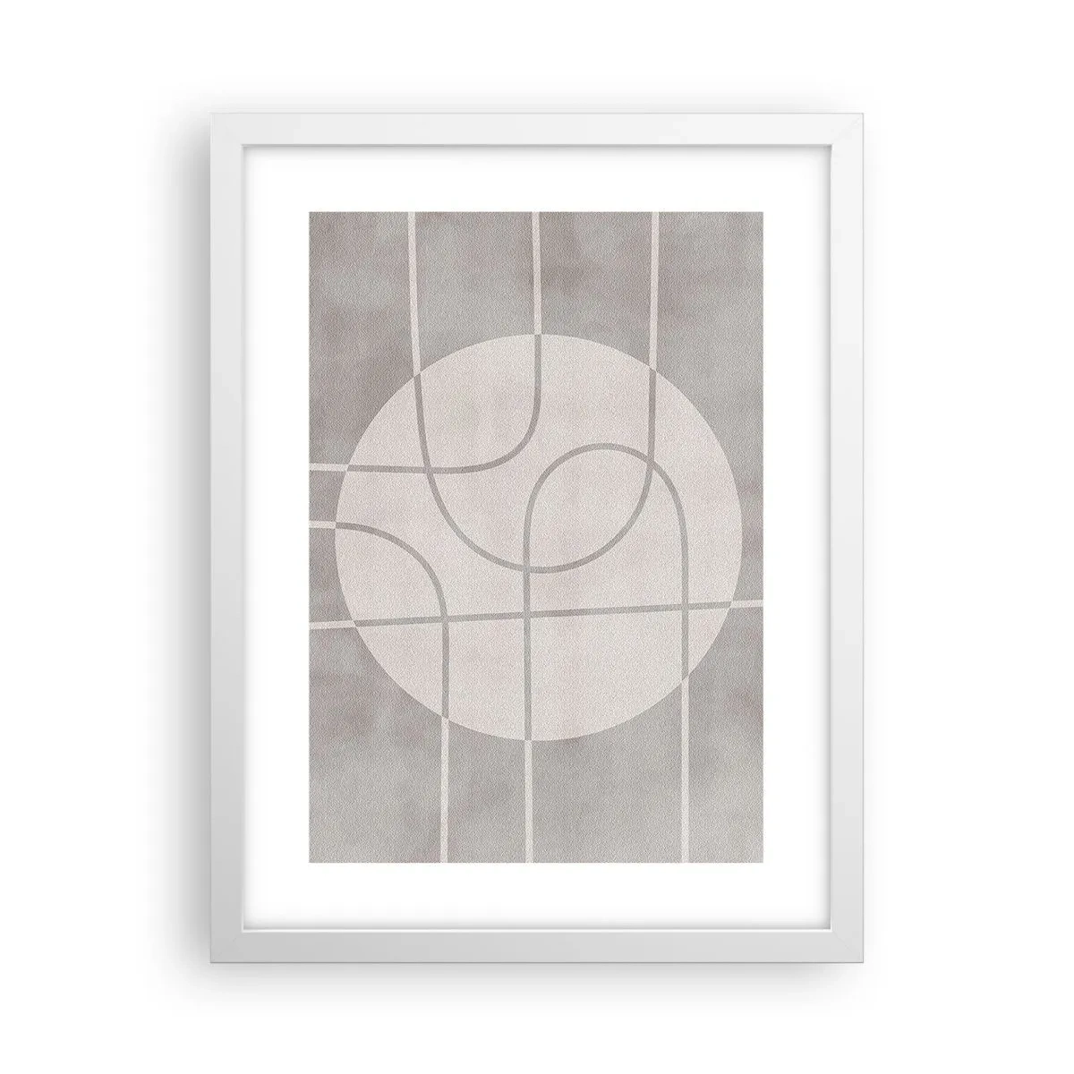 Plakat i hvid ramme - Cirkulær og lige frem - 30x40 cm