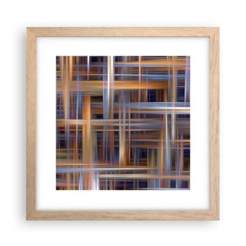 Plakat i ramme af lyst egetræ - Vævet af lys - 30x30 cm