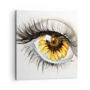 Lærredstryk - Billede på lærred - Et look lige så varmt som sommeren - 50x50 cm