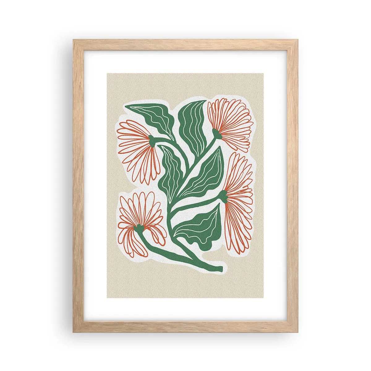 Plakat i ramme af lyst egetræ - Folkeligt og moderne - 30x40 cm