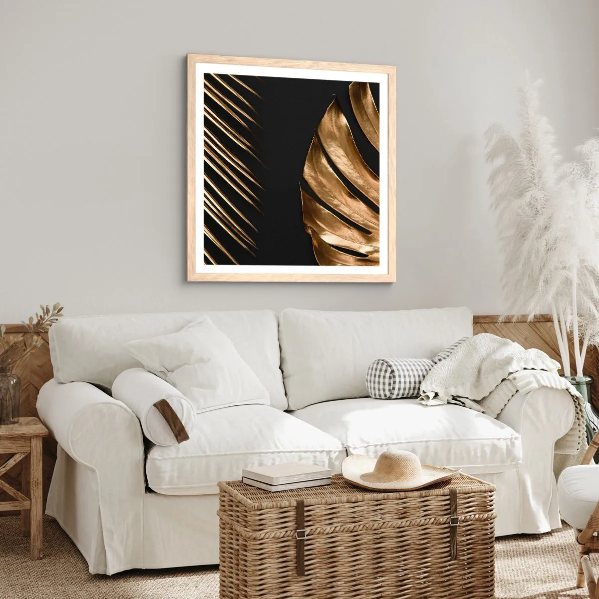 Plakat i ramme af lyst egetræ - Forskellige, og lige dyre - 60x60 cm