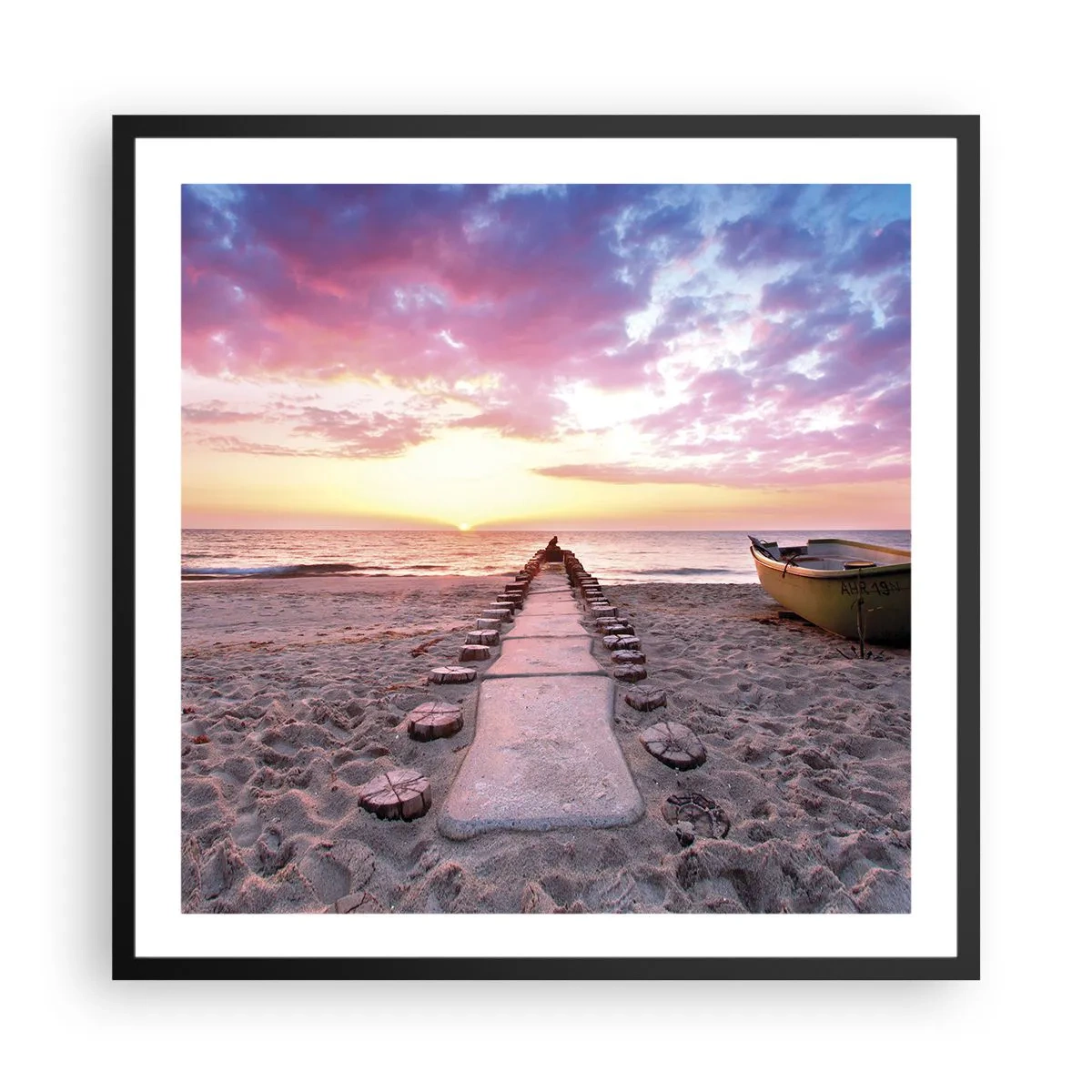 Plakat i sort ramme - Et øjeblik med en dybtgående oplevelse - 60x60 cm