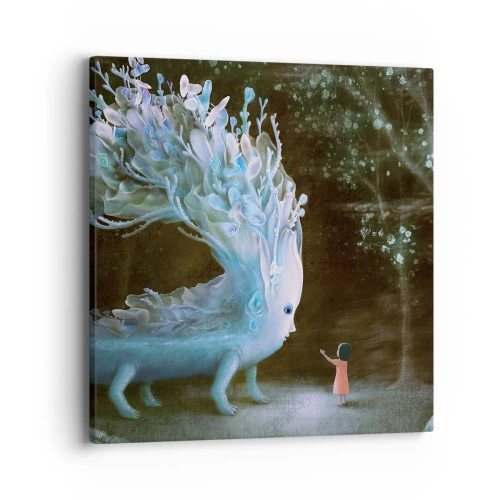 Lærredstryk - Billede på lærred - Et fantastisk møde - 40x40 cm