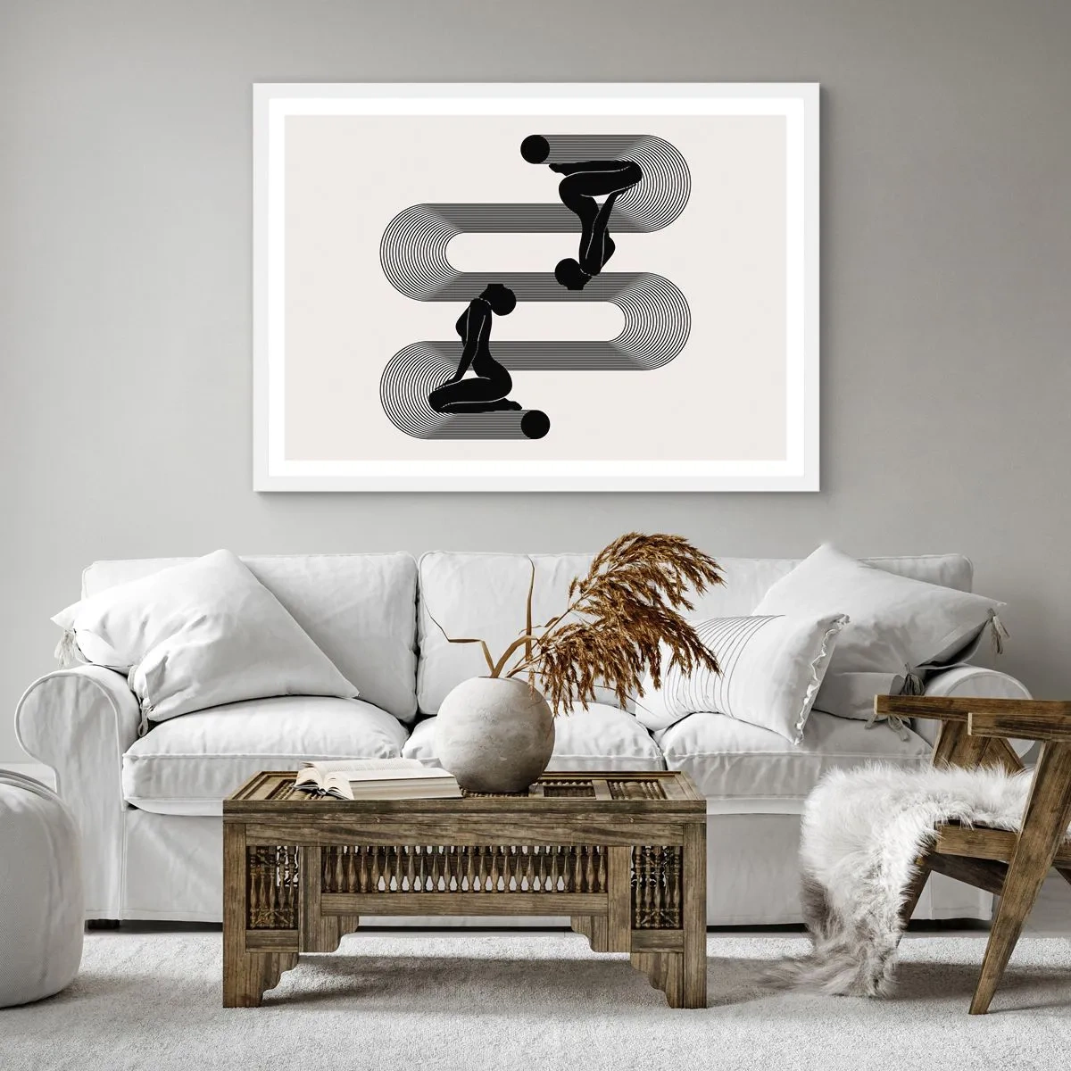 Plakat i hvid ramme - Sensuel symmetri - 30x30 cm