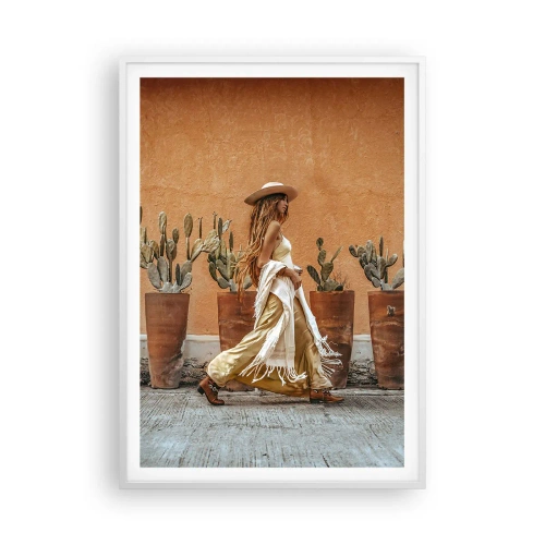 Plakat i hvid ramme - I en hippieagtig stil - 70x100 cm