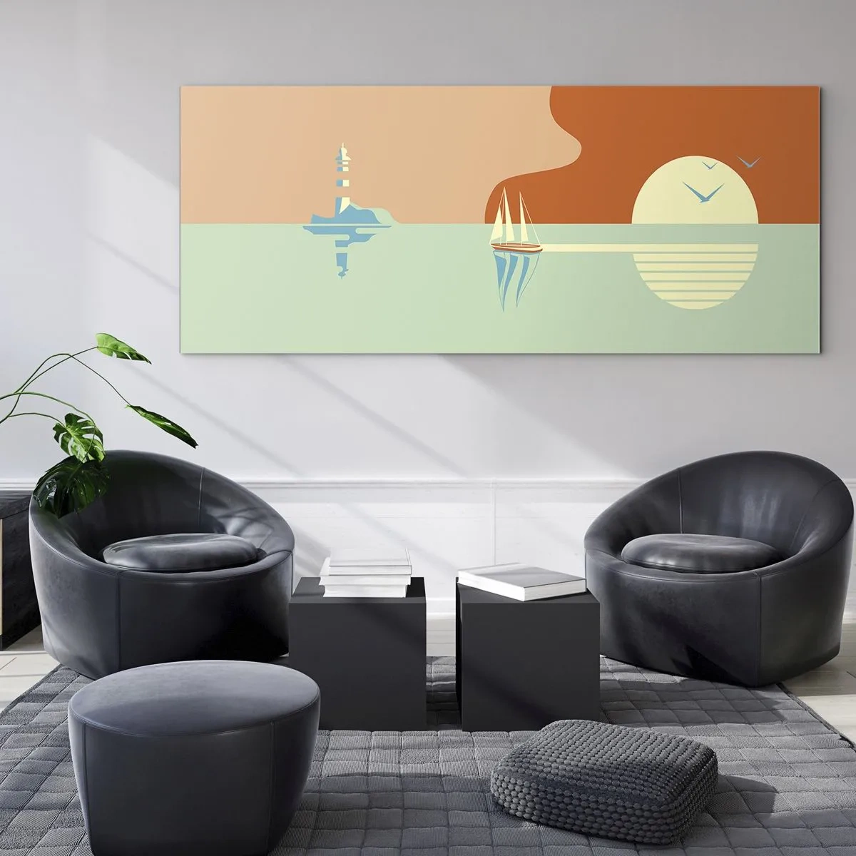 Billede på glas - Det perfekte havlandskab - 120x50 cm