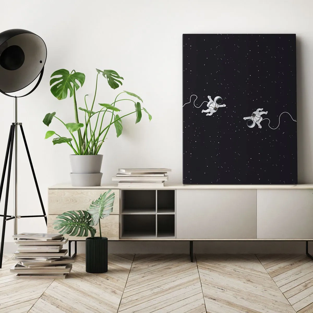 Lærredstryk - Billede på lærred - Rummet vikler sig sammen - 50x70 cm