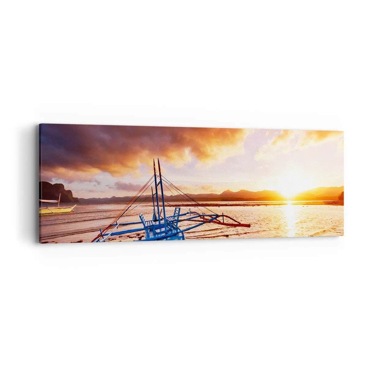 Lærredstryk - Billede på lærred - Efter en lang dag kan du strække dig ud på sandet - 90x30 cm