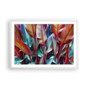 Plakat i hvid ramme - Farverigt krat - 70x50 cm