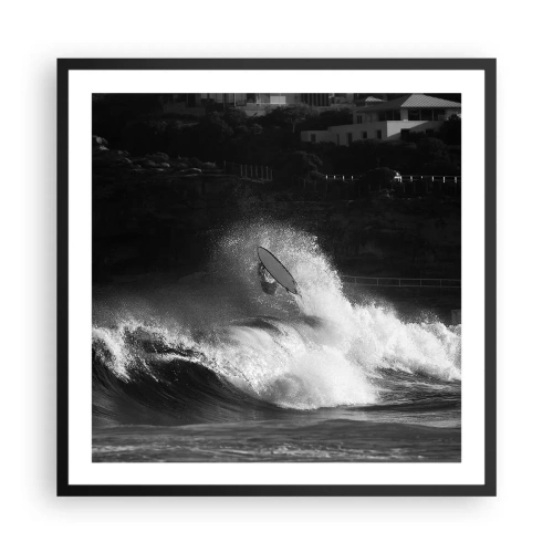 Plakat i sort ramme - Udfordring accepteret! - 60x60 cm