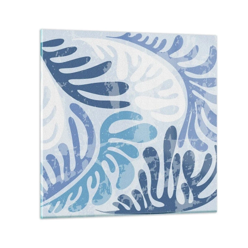 Billede på glas - Blå bregner - 30x30 cm