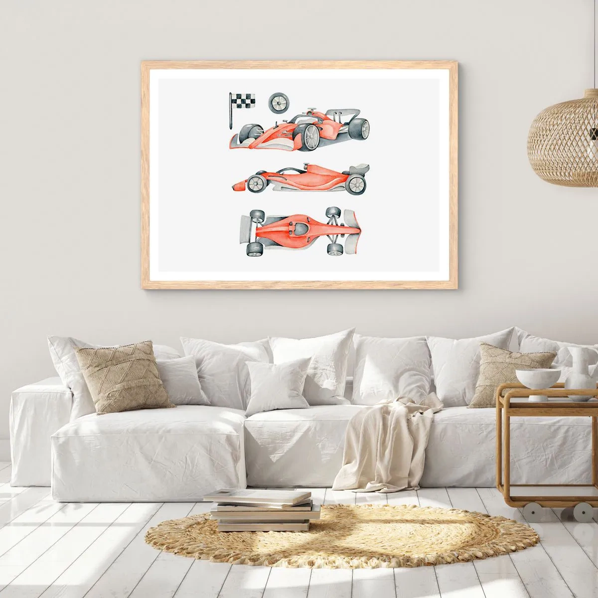 Plakat i ramme af lyst egetræ - At indhente en drøm - 50x40 cm