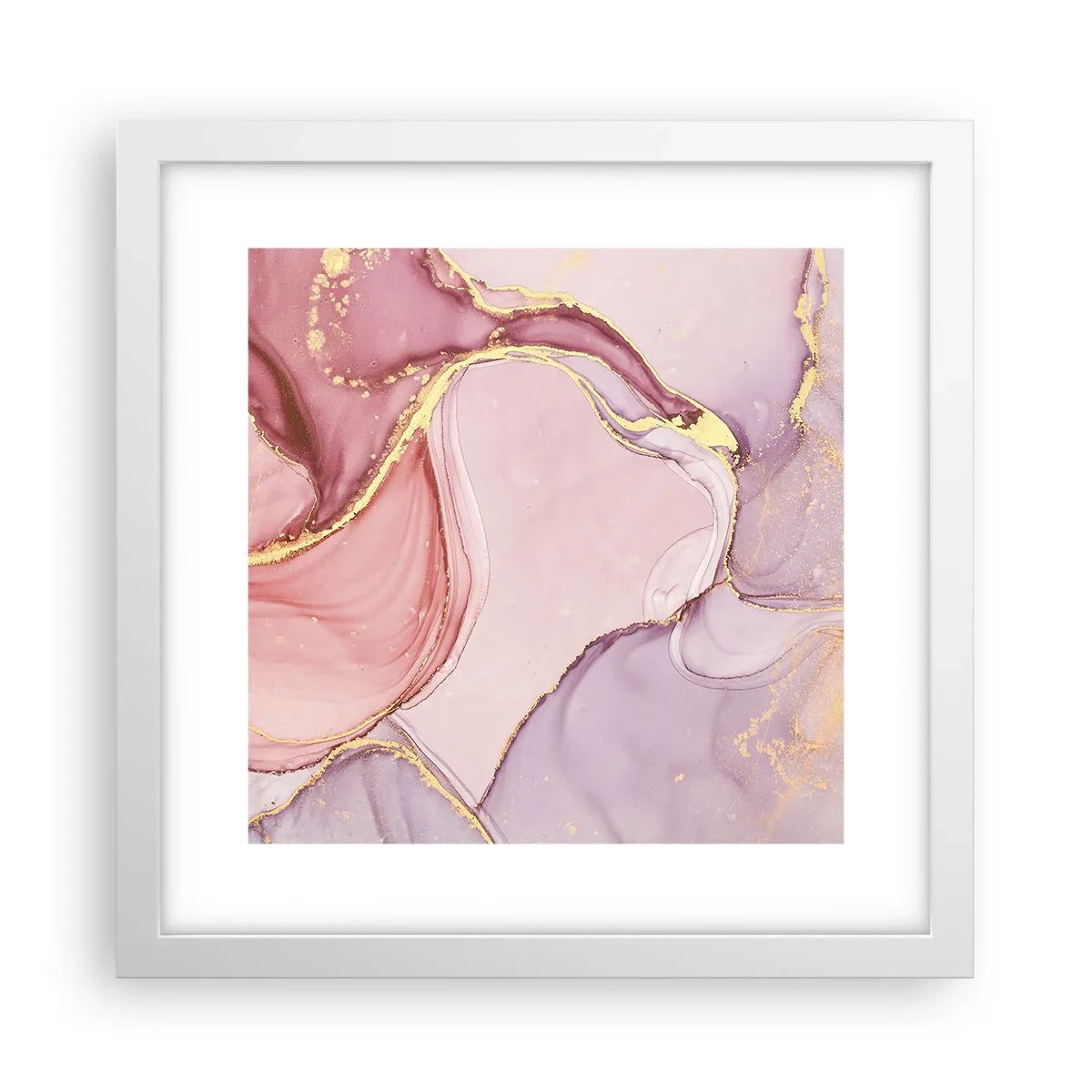 Plakat i hvid ramme - Et kærtegn af farver - 30x30 cm