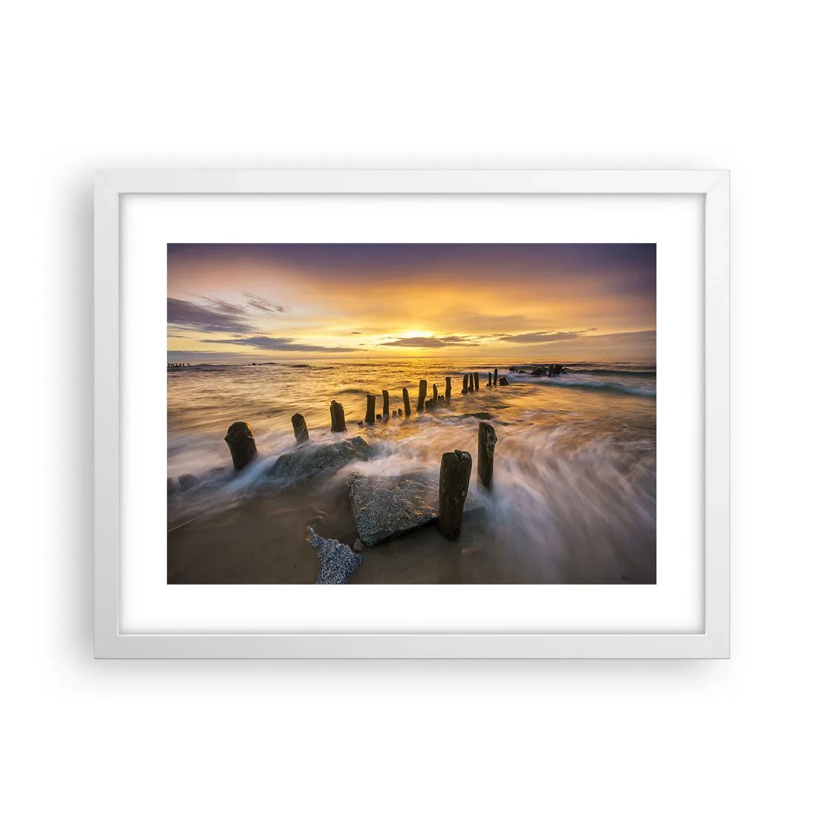 Plakat i hvid ramme - Østersøens rå skønhed - 40x30 cm