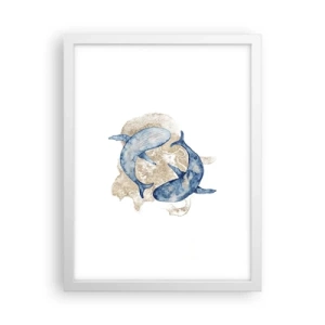 Plakat i hvid ramme - Venskab eller kærlighed? - 30x40 cm