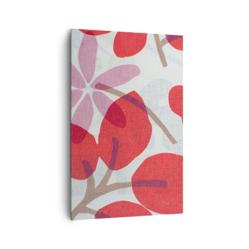 Lærredstryk - Billede på lærred - Blomsterkomposition i pink - 80x120 cm