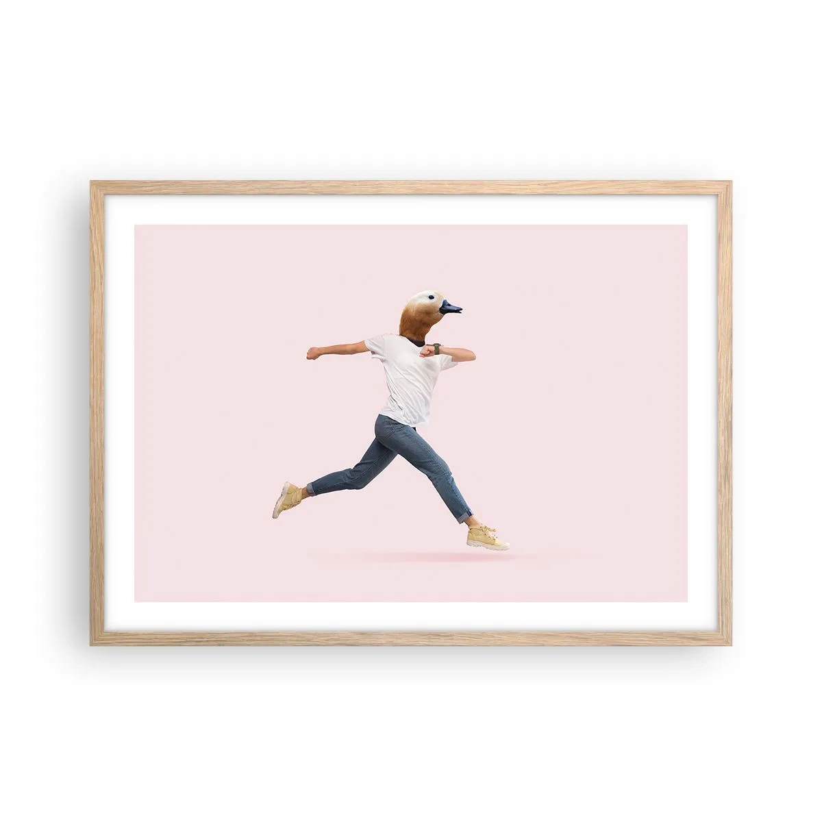 Plakat i ramme af lyst egetræ - En knivspids absurditet - 70x50 cm