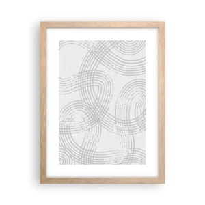 Plakat i ramme af lyst egetræ - Der er ingen lige vej - 30x40 cm