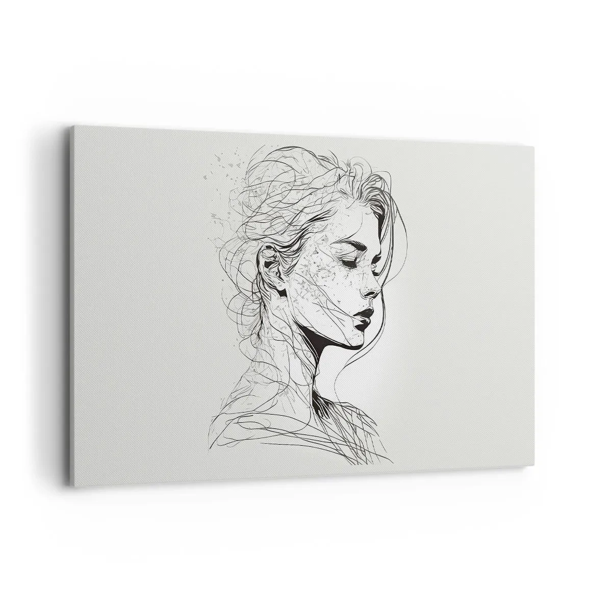 Lærredstryk - Billede på lærred - Portræt i drømmeri - 120x80 cm