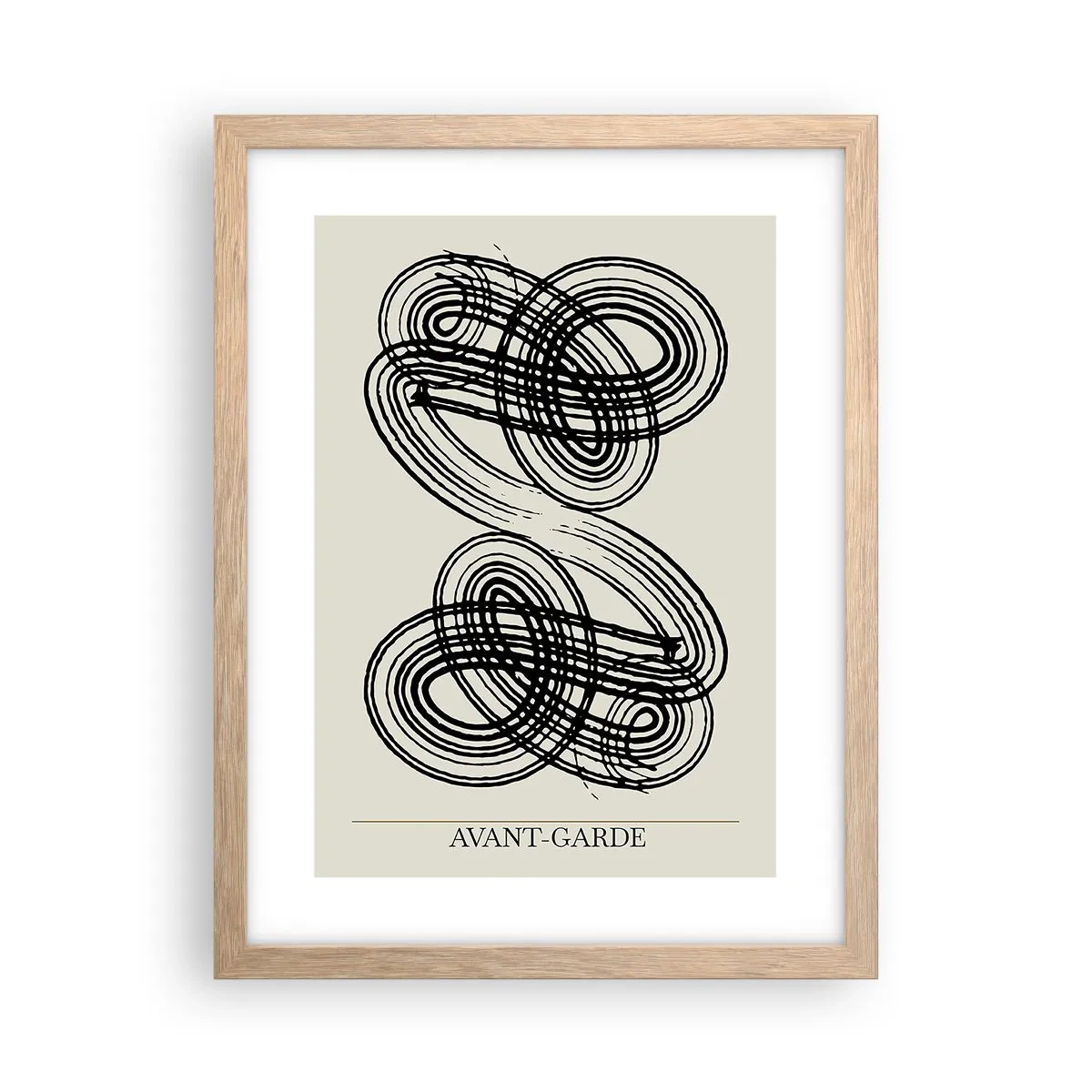 Plakat i ramme af lyst egetræ - Det kom ud spontant - 30x40 cm