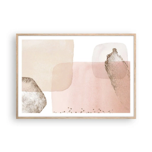 Plakat i ramme af lyst egetræ - Et kig gennem farver - 100x70 cm