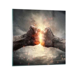 Billede på glas - Stå op til kamp - 70x70 cm