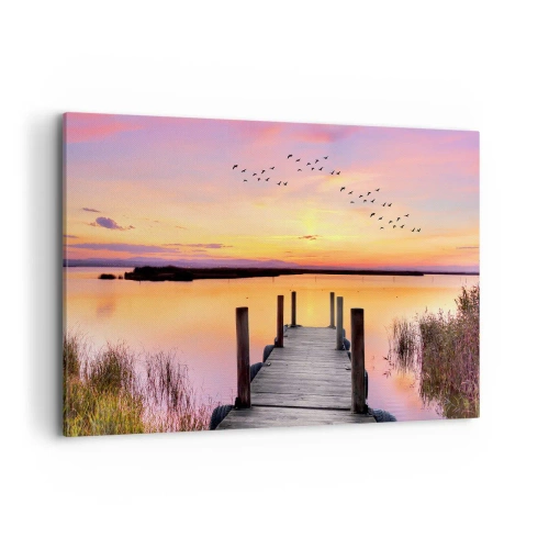 Lærredstryk - Billede på lærred - Violet stille daggry - 120x80 cm