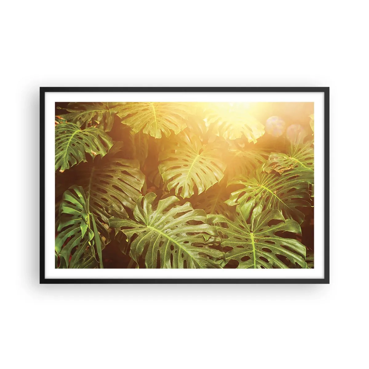 Plakat i sort ramme - Træd ind i det grønne... - 91x61 cm