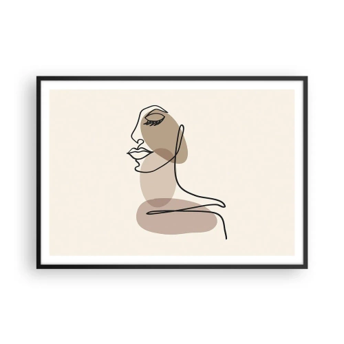 Plakat i sort ramme - Lytter til sig selv - 100x70 cm