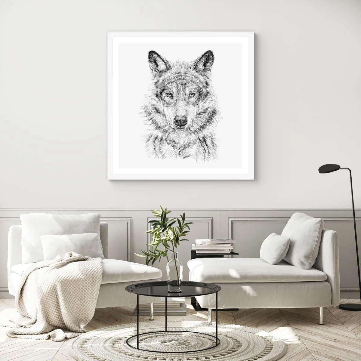 Plakat i hvid ramme - En født leder - 50x50 cm