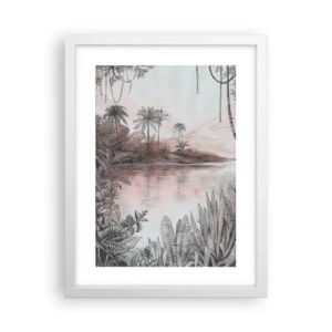 Plakat i hvid ramme - En opdagelsesrejsendes dagbog fra det 19. århundrede - 30x40 cm