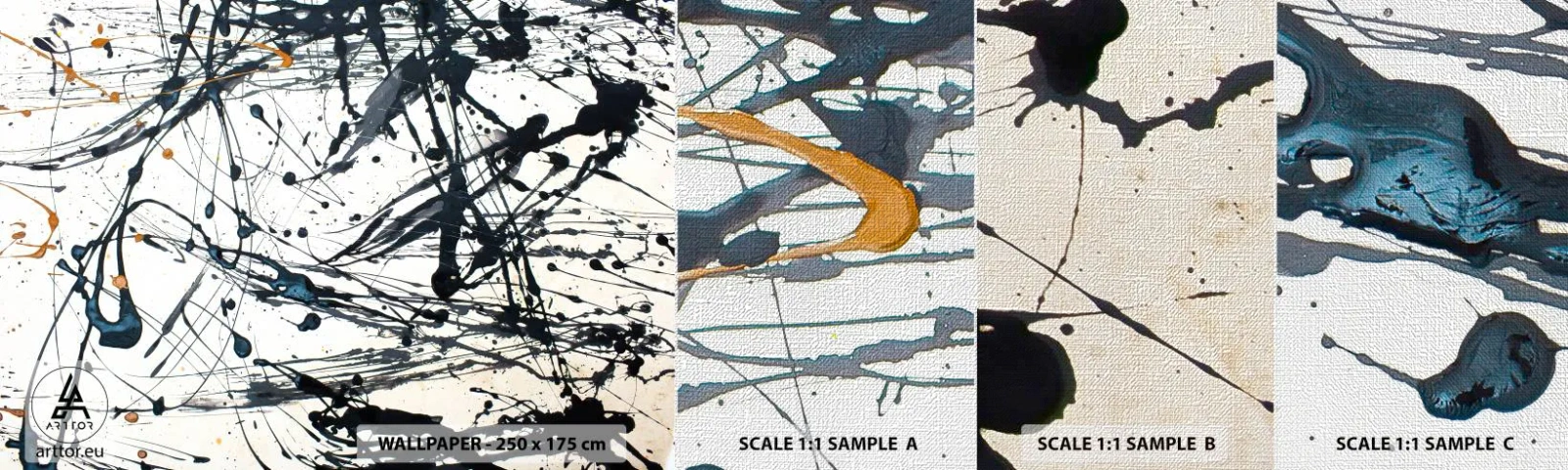 Prøve Fototapet Premium Canvas - Ekspressionistisk abstraktion - Abstraktion, Stykke, Kunstnerisk - 100x30 cm